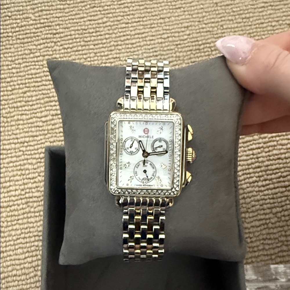 Michele Deco Diamond Chronograph Watch
